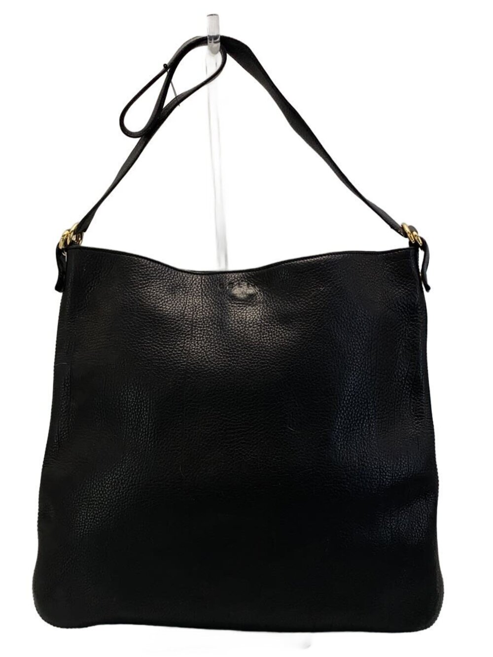 Celine classic black pebbled leather shoulder bag adjustable strap
